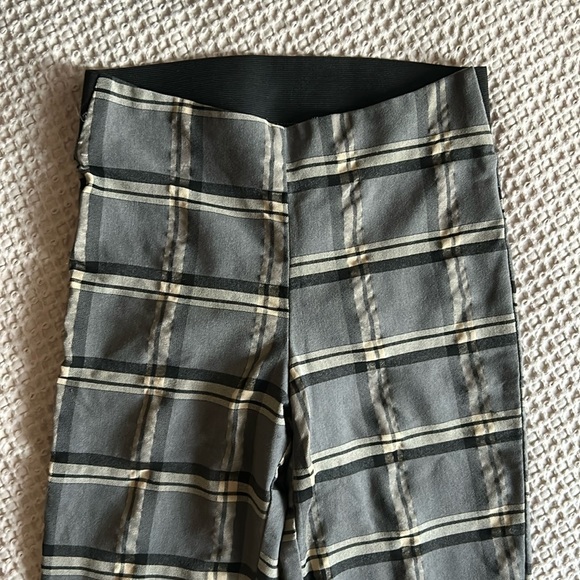 Dark grey plaid leggings, band in back, size small by SWS - Picture 1 of 3